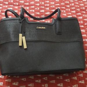 Calvin Klein all black and gold purse